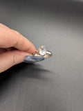 High quality 0.925 sterling silver faceted hyalite opal sized ring- size 10