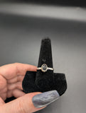 High quality 0.925 sterling silver hyalite opal sized ring- size 10