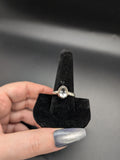 High quality 0.925 sterling silver faceted hyalite opal sized ring- size 10