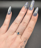 High quality 0.925 sterling silver London blue topaz sized ring- size 9