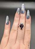 High quality 0.925 sterling silver garnet sized ring- size 6