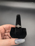 High quality 0.925 sterling silver hyalite opal sized ring- size 9