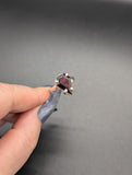 High quality 0.925 sterling silver garnet sized ring- size 6