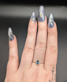 High quality 0.925 sterling silver London blue topaz sized ring- size 9