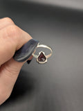 High quality 0.925 sterling silver garnet sized ring- size 6