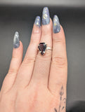 High quality 0.925 sterling silver garnet sized ring- size 6