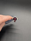 High quality 0.925 sterling silver garnet sized ring- size 6