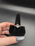 High quality 0.925 sterling silver faceted hyalite opal sized ring- size 10