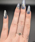 High quality 0.925 sterling silver moldavite sized ring- size 8