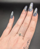 High quality 0.925 sterling silver moldavite sized ring- size 8