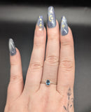 High quality 0.925 sterling silver London blue topaz sized ring- size 9