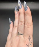 High quality 0.925 sterling silver hyalite opal sized ring- size 10