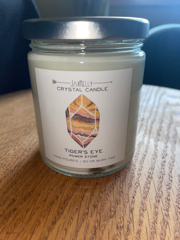 Tigers Eye Crystal Candle