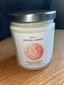Peach Quartz Crystal Candle